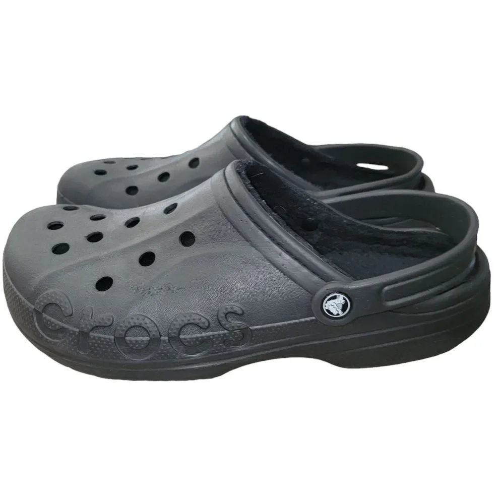 Crocs Men's Baya Clog,  Lined Graphite black size 10